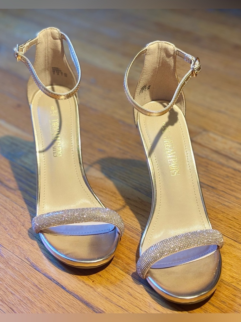 Women's Champagne-rhinestone Heels